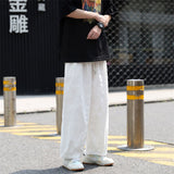 Summer Cotton Casual Pants Men Fashion Oversized Wide Leg Pants Men Japanese Streetwear Loose Straight Pants Mens Trousers M-3XL aidase-shop