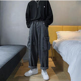 Baggy Jeans Trousers Male Denim Pants Black Wide Leg Pants Men's Jeans Loose Casual Korean Streetwear Hip Hop Harajuku aidase-shop