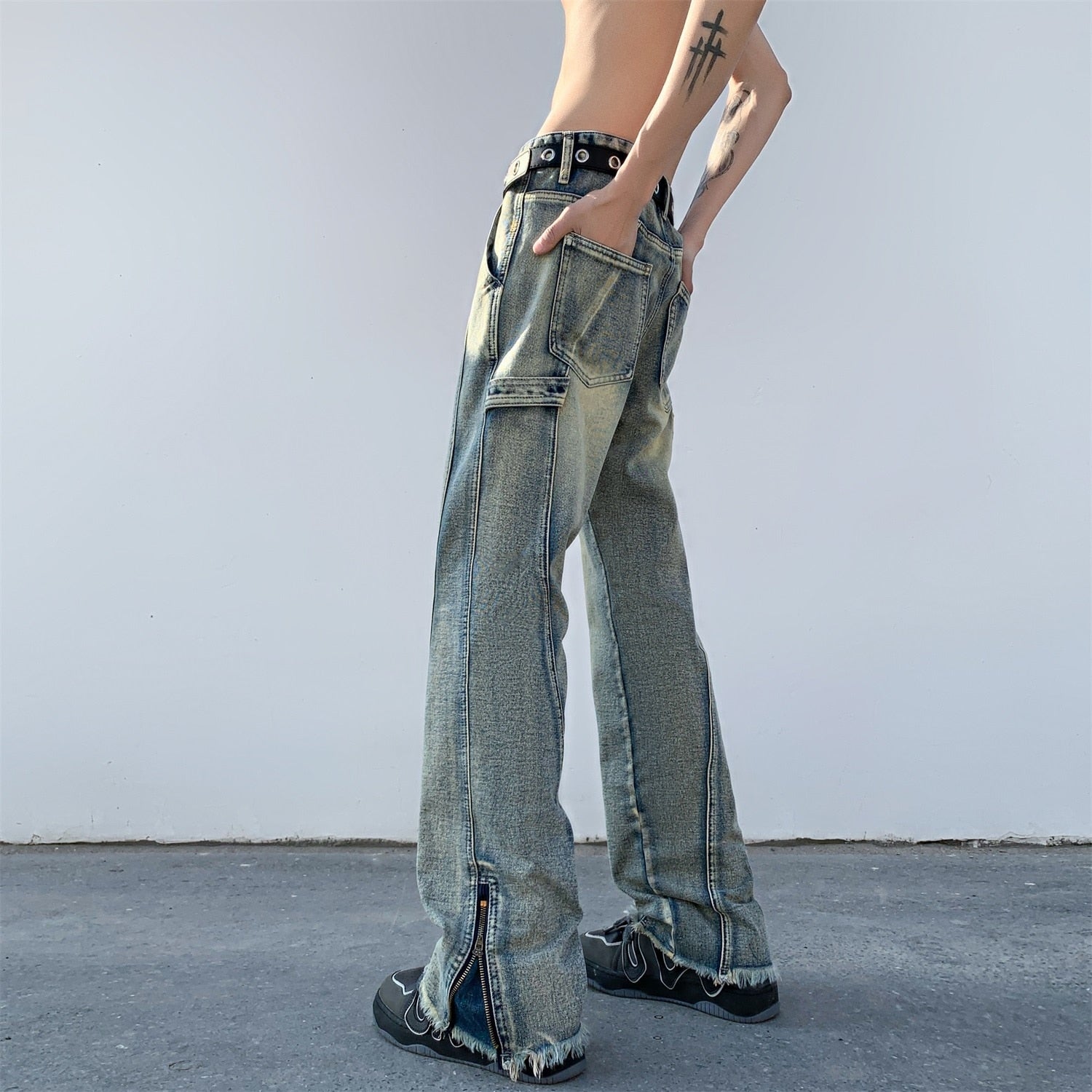Spring New High Street Men Jeans Harajuku Fashion Design Oversized Denim Pants For Male  Hip Hop Casual 5XL Trousers aidase-shop