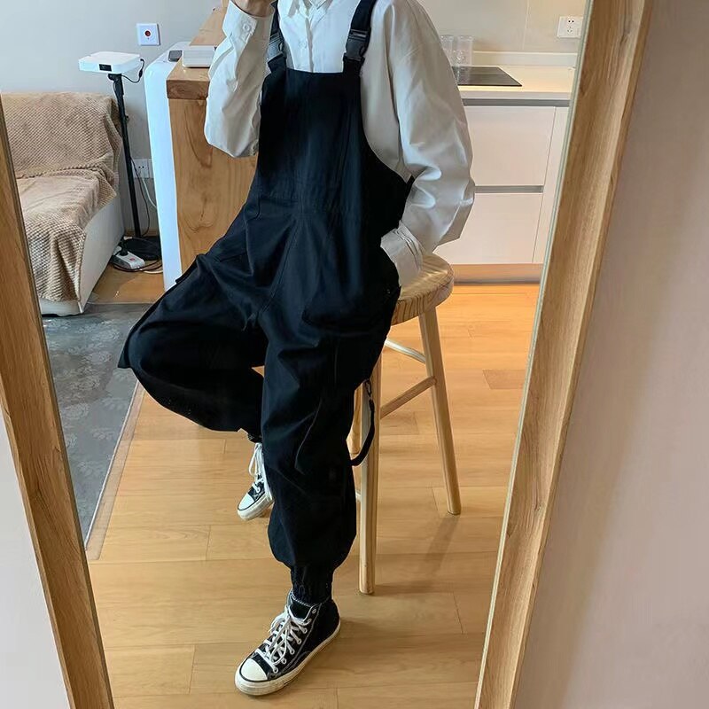 Aidase  2022 Japanese Retro Suspenders Loose Work Cargo Casual Pants Streetwear Loose Overalls Fashion Trousers Romper Jumpsuit S-2XL aidase-shop