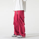 Cotton Cargo Pants Men Fashion Retro Pocket Casual Pants Men Japanese Streetwear Hip-hop Loose Straight Pants Mens Trousers aidase-shop