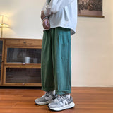 Joggers Cargo Pants for Men Casual Hip Hop Wide Leg Elastic High Waist Loose Straight Harem Trousers Oversized Black Cargo Pants aidase-shop