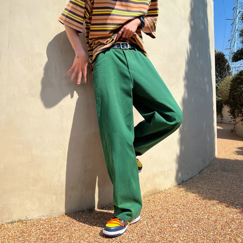 Spring Cotton Casual Pants Men Fashion Multicolor Wide Leg Pants Men Streetwear Loose Hip Hop Straight Pants Mens Trousers M-2XL aidase-shop