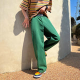 Spring Cotton Casual Pants Men Fashion Multicolor Wide Leg Pants Men Streetwear Loose Hip Hop Straight Pants Mens Trousers M-2XL aidase-shop