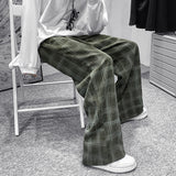 Autumn Corduroy Pants Men Fashion Retro Casual Plaid Pants Men Streetwear Hip Hop Loose Straight Trousers Male Large Size S-5XL aidase-shop