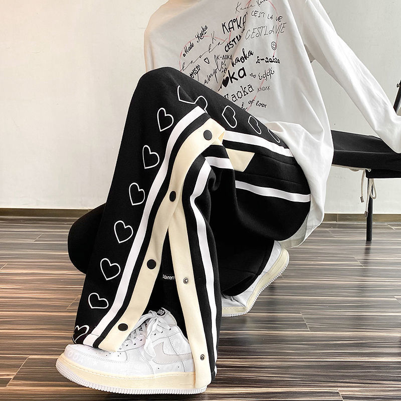Aidase Harajuku Wide leg Oversize Pants Men Streetwear Clothes Side Split Skateboard Pants Loose Casual Trousers aidase-shop
