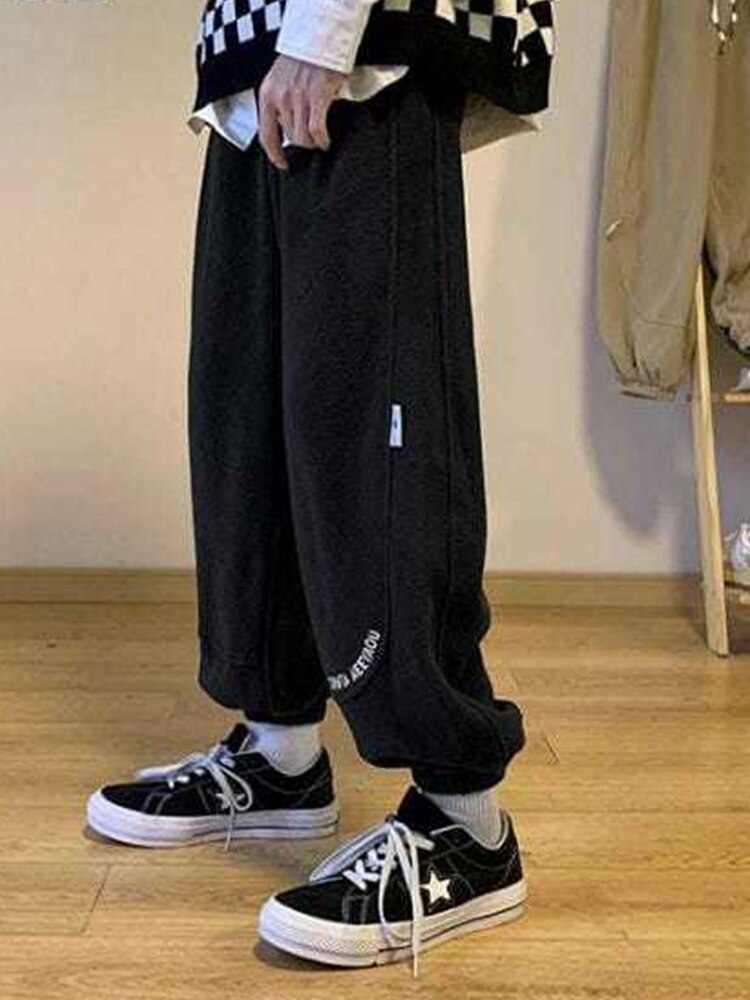 Polar Fleece Pants Men Women's Autumn Winter Thicken Warm Sports Sweatpants Korean Trend Wild Lamb Wool Casual Trousers aidase-shop