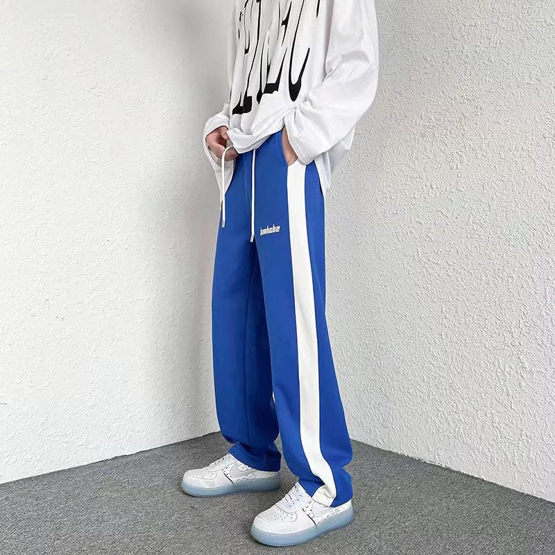 Klein Blue Men's Straight Pants Casual Loose Trousers Streetwear Male Hip Hop Sweatpants aidase-shop