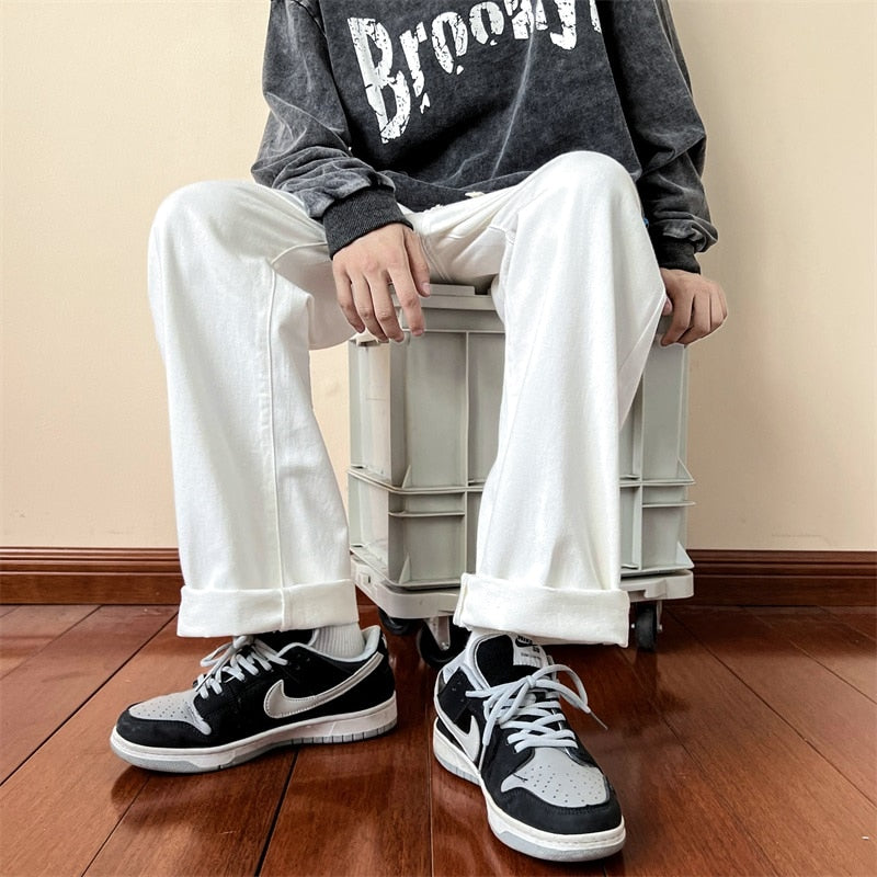 Aidase  Y2k Streetwear Cargo Pants Baggy Pants  Casual Korean Fashions Sweatpants Harajuku White Joggers Wide Leg Pants Ins aidase-shop