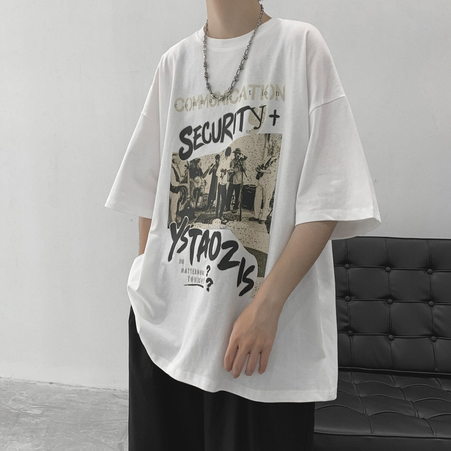Summer New American Printed T-shirt Short Sleeve Men Baggy Oversized Cotton Tops Round Neck Trends Fitness Tees aidase-shop