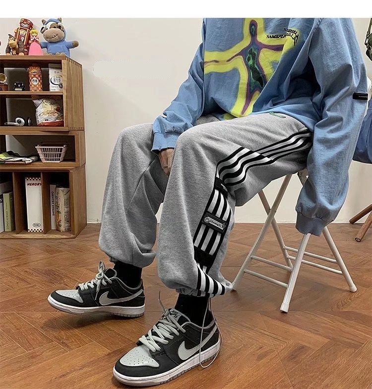Mens Streetwear Pants Casual Ankle Length Couple Harem Trousers Hip Hop Harajuku Sweatpants aidase-shop