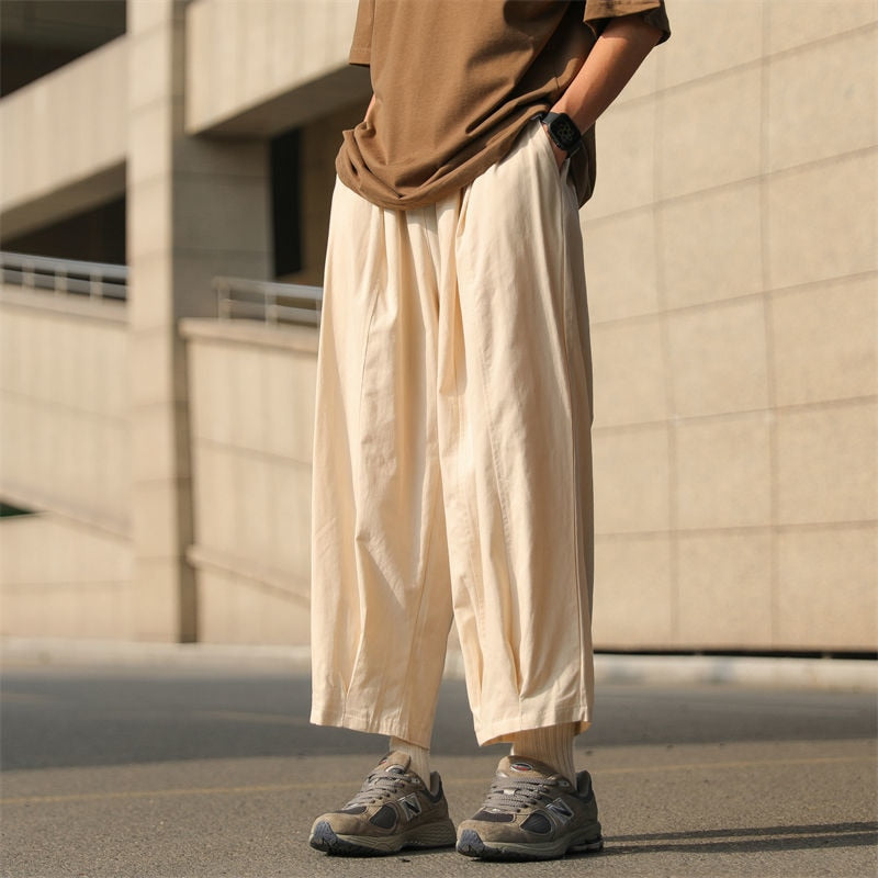 Summer Cotton Linen Pants Men Fashion Retro Casual Pants Mens Japanese Streetwear Loose Hip Hop Straight Pants Mens Trousers aidase-shop