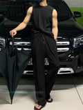 Aidase Men Casual Sets Streetwear Solid Color O-neck Sleeveless Tank Tops & Pants Two Pieces Sets Summer Men Suits S-5XL 7