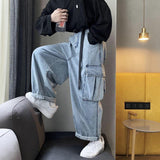 Baggy Jeans Trousers Male Denim Pants Black Wide Leg Pants Men's Jeans Loose Casual Korean Streetwear Hip Hop Harajuku aidase-shop