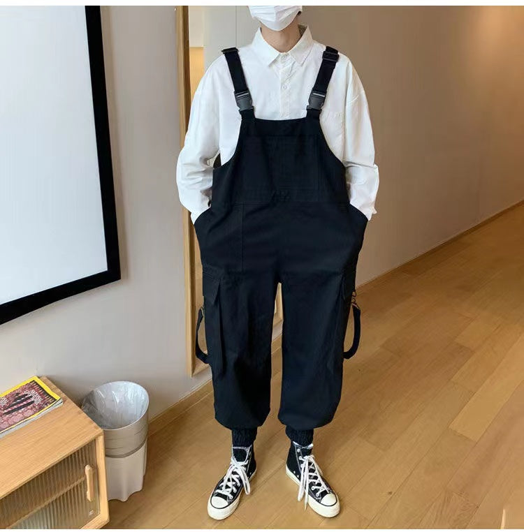 Aidase  2022 Japanese Retro Suspenders Loose Work Cargo Casual Pants Streetwear Loose Overalls Fashion Trousers Romper Jumpsuit S-2XL aidase-shop