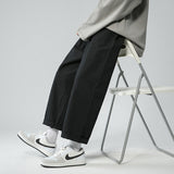 Legible Men's Pants Retro Ankle Length Casual Cotton Pant Male Elastic Waist Loose Pant Man aidase-shop