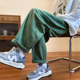 Joggers Cargo Pants for Men Casual Hip Hop Wide Leg Elastic High Waist Loose Straight Harem Trousers Oversized Black Cargo Pants
