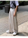 New Casual Trousers Loose Hong Kong Style Pendant Suit Pants Trend Autumn Summer Unisex Straight Wide-leg Pants aidase-shop