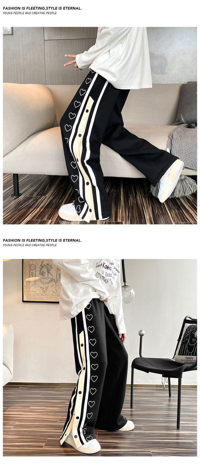 Aidase Harajuku Wide leg Oversize Pants Men Streetwear Clothes Side Split Skateboard Pants Loose Casual Trousers aidase-shop