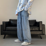 Blue White Black Baggy Jeans Men Fashion Casual Wide Leg Jeans Men Streetwear Loose Hip Hop Straight Denim Pants Mens Trousers aidase-shop