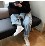 Baggy Jeans Trousers Male Denim Pants Black Wide Leg Pants Men's Jeans Loose Casual Korean Streetwear Hip Hop Harajuku aidase-shop