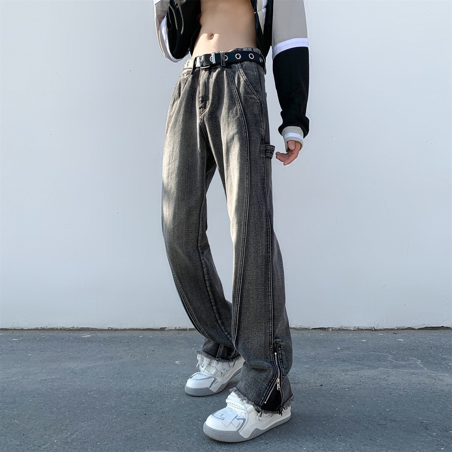 Spring New High Street Men Jeans Harajuku Fashion Design Oversized Denim Pants For Male  Hip Hop Casual 5XL Trousers aidase-shop