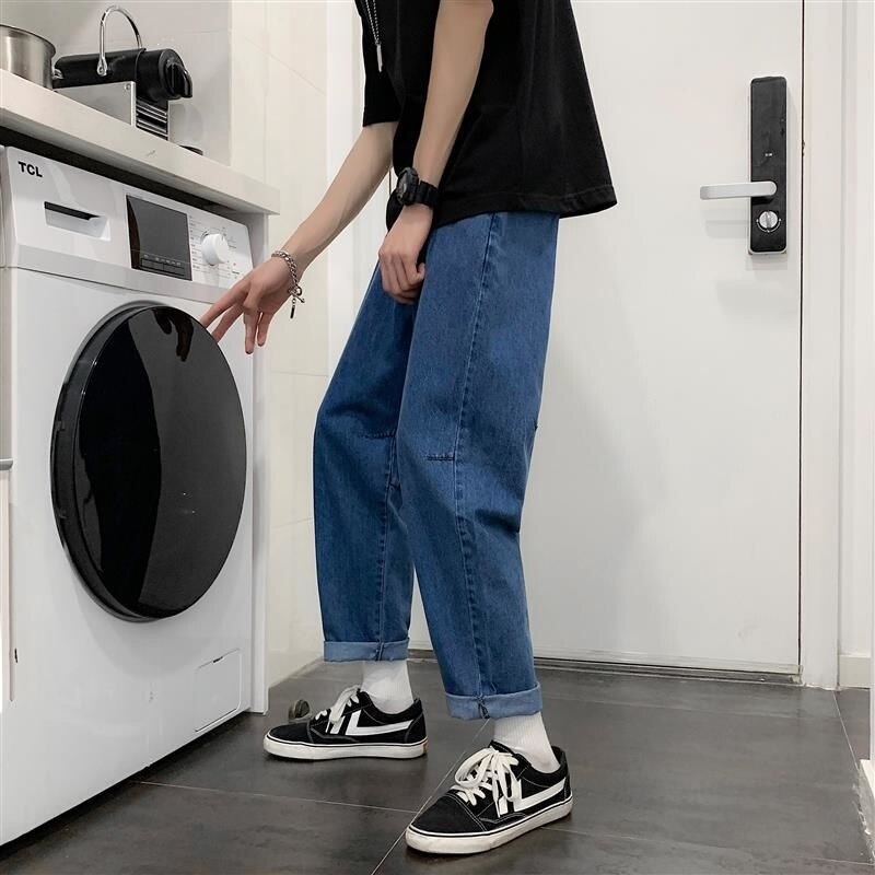 Aidase Straight-leg Men's Solid Jeans Loose Casual Fashion Male Denim Pants Hip Hop Streetwear Large Size 5XL Trousers aidase-shop