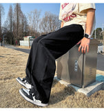 Spring Cotton Casual Pants Men Fashion Multicolor Wide Leg Pants Men Streetwear Loose Hip Hop Straight Pants Mens Trousers M-2XL aidase-shop