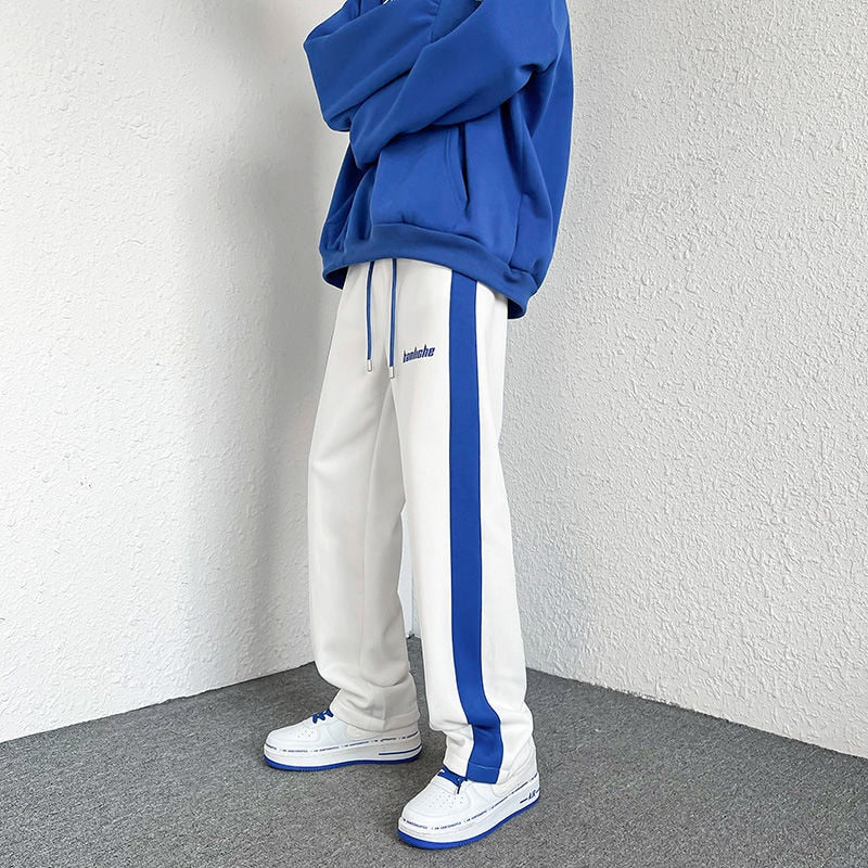 Klein Blue Men's Straight Pants Casual Loose Trousers Streetwear Male Hip Hop Sweatpants aidase-shop