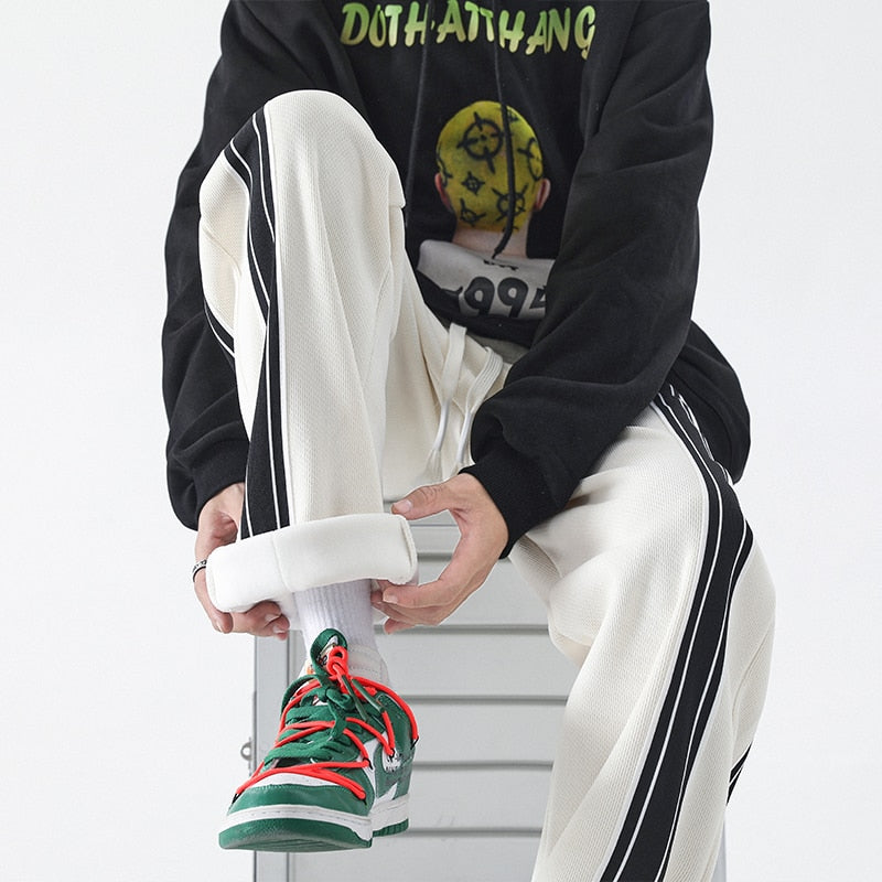 New Men Pants Striped Design Fashion Hip Hop Streetwear Casual Harajuku Joggers aidase-shop