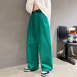 Cotton Oversized Casual Pants Men Fashion Loose Wide Leg Pants Men Japanese Streetwear Hip Hop Straight Pants Mens Trousers