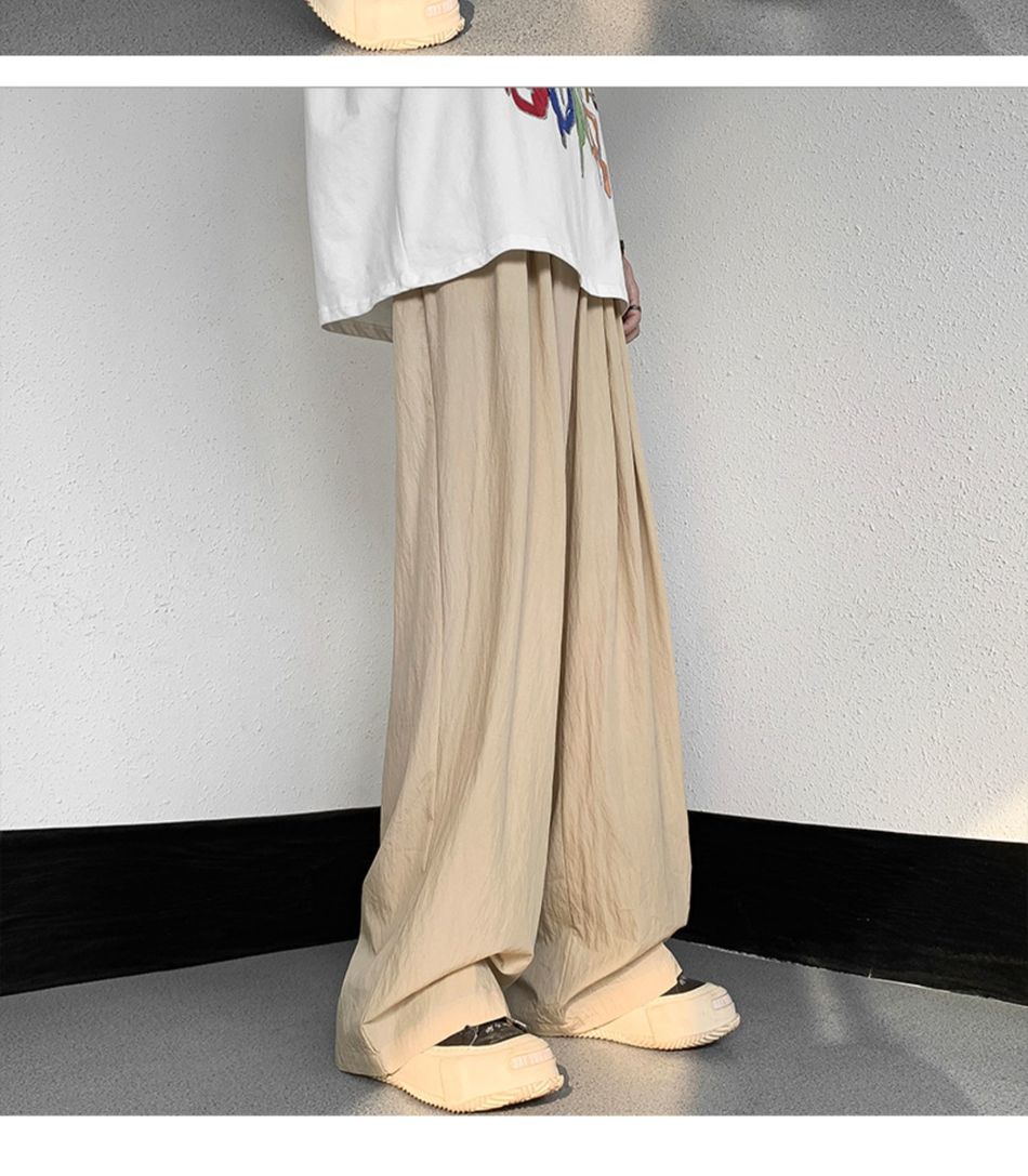 Summer New Japanese Style Baggy Slim Pants Mens Tall Light Thin  Ice Silk Casual Pant Male Harajuku Trend Trousers aidase-shop