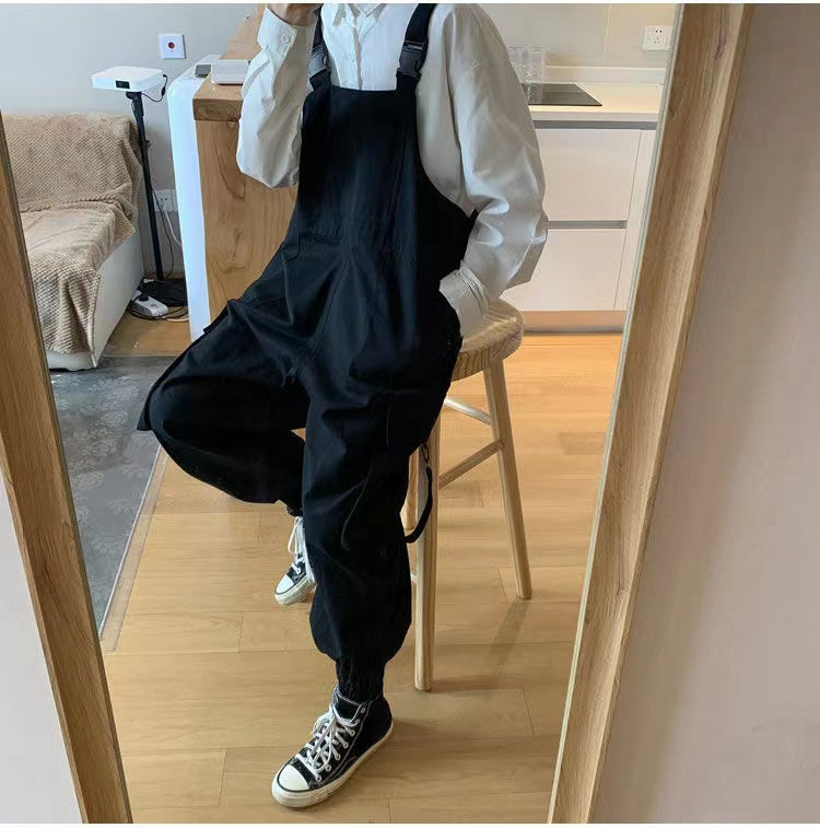 Aidase  2022 Japanese Retro Suspenders Loose Work Cargo Casual Pants Streetwear Loose Overalls Fashion Trousers Romper Jumpsuit S-2XL aidase-shop