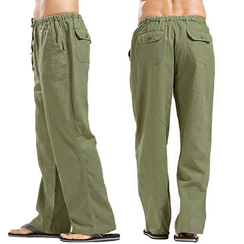 Aidase  Linen Wide Men Pants New Korean Trousers Oversize Linens Streetwear Male Spring Summer Yoga Pants Casual Men Clothing Sweatpants aidase-shop