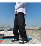 M-5XL Cargo Pants Men Fashion 3 Colors Casual Wide Leg Pants Men Streetwear Loose Hip Hop Pocket Straight Pants Mens Trousers aidase-shop