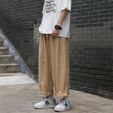 Summer Cotton Casual Pants Men Fashion Oversized Wide Leg Pants Men Japanese Streetwear Loose Straight Pants Mens Trousers M-3XL aidase-shop