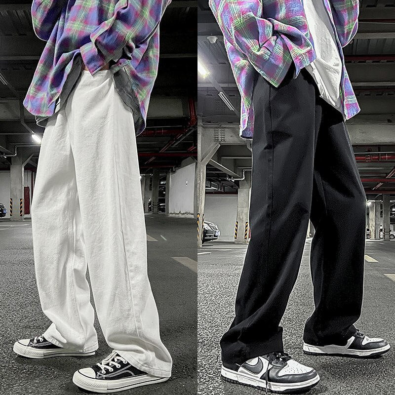 Aidase Khaki Solid Men Casual Pants Loose Vintage Wide Leg High Waist Trousers Fashion Harajuku Streetwear Hip Hop Male Clothing aidase-shop