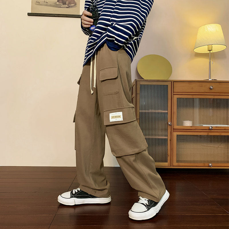 Multi Pockets Cargo Pants American Style Street Plus Size Man Loose Casual Streetwear Wide Leg Joggers Hip Hop Trousers aidase-shop