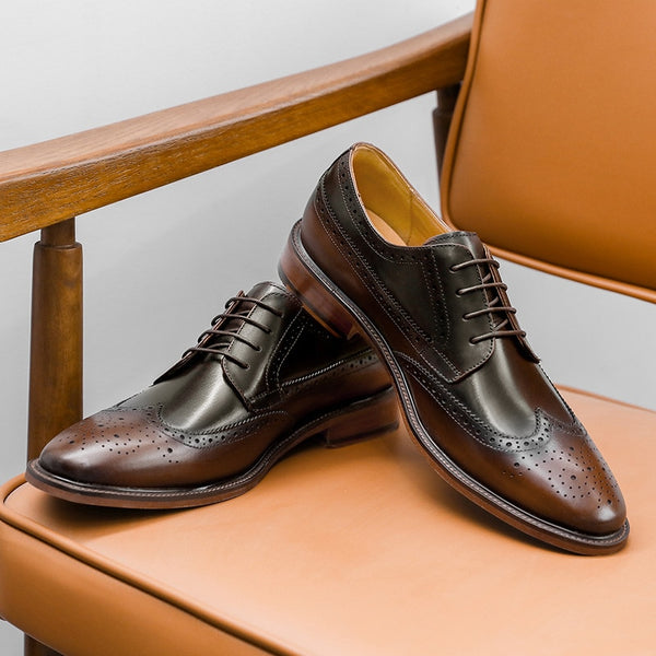 Desai New Men's Shoes Genuine Leather Shoes Block Vintage Gentlemen's ...
