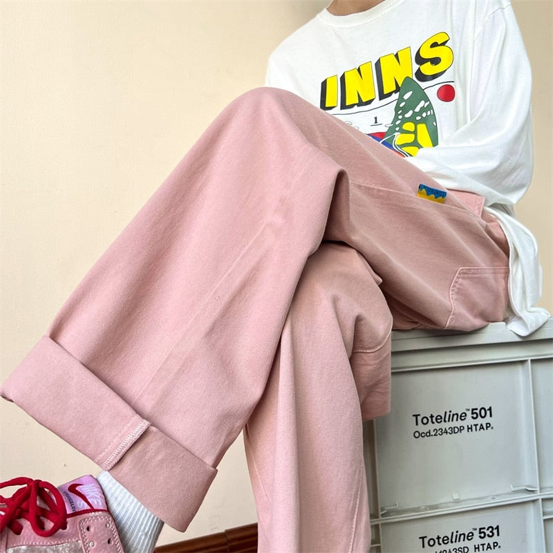 Aidase  Y2k Streetwear Cargo Pants Baggy Pants  Casual Korean Fashions Sweatpants Harajuku White Joggers Wide Leg Pants Ins aidase-shop
