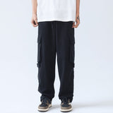 Black/Beige Cargo Pants Men Fashion Pocket Casual Pants Mens Japanese Streetwear Loose Hip Hop Straight Pants Mens Trousers aidase-shop