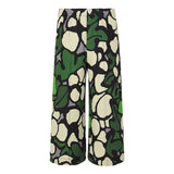 Men's Summer Wide Leg Pleated Pants 2023 Casual Printing Fashion Contrast Color Male Trousers Elastic Waist Menwear aidase-shop