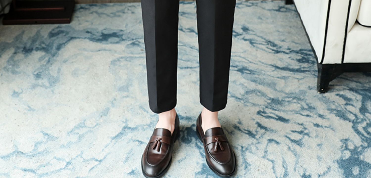 Aidase   2022 Brand Clothing Men Spring Stylecasual Nine Cent Trousers/Male Slim Fit High-Grade Pure Cotton Stripe Suit Pants Black Beige aidase-shop
