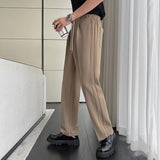 Spring New Black Khaki White Pants Men Fashion Casual Straight Pants Men Korean Loose Suit Pants Mens Formal Trousers S-2XL aidase-shop