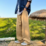 Spring Cotton Casual Pants Men Fashion Multicolor Wide Leg Pants Men Streetwear Loose Hip Hop Straight Pants Mens Trousers M-2XL aidase-shop