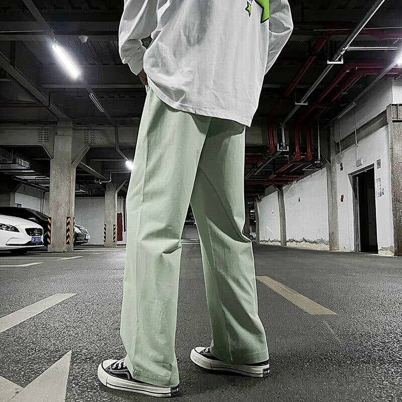 Aidase Khaki Solid Men Casual Pants Loose Vintage Wide Leg High Waist Trousers Fashion Harajuku Streetwear Hip Hop Male Clothing aidase-shop