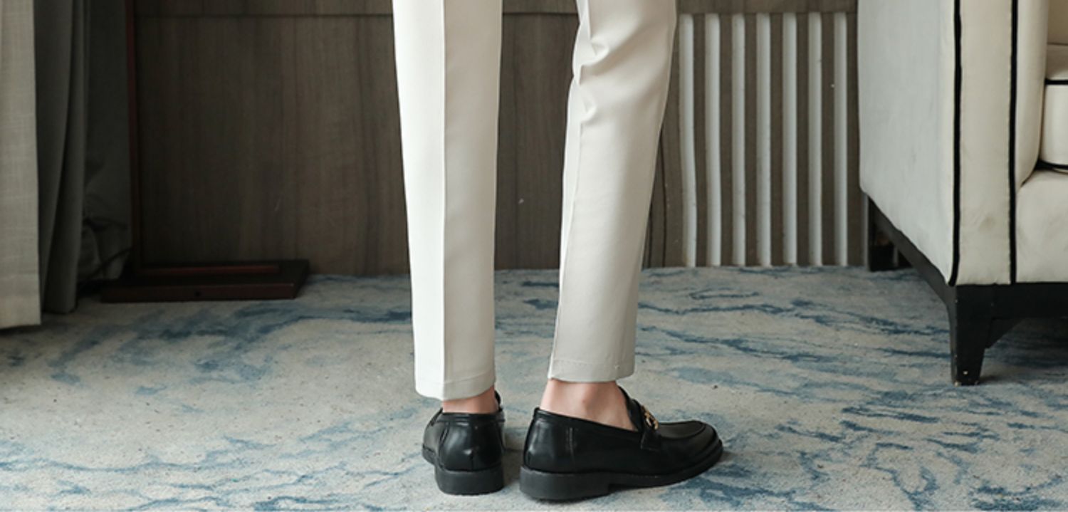 Aidase   2022 Brand Clothing Men Spring Stylecasual Nine Cent Trousers/Male Slim Fit High-Grade Pure Cotton Stripe Suit Pants Black Beige aidase-shop