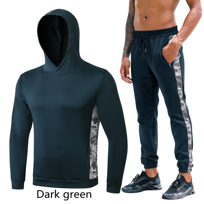 Sport Suits Men Fitness Hoodies+Sweatpants Sportswear Man Casual Jogging Tracksuits Clothing aidase-shop