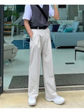 New Casual Trousers Loose Hong Kong Style Pendant Suit Pants Trend Autumn Summer Unisex Straight Wide-leg Pants aidase-shop