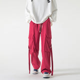 Cotton Cargo Pants Men Fashion Retro Pocket Casual Pants Men Japanese Streetwear Hip-hop Loose Straight Pants Mens Trousers aidase-shop